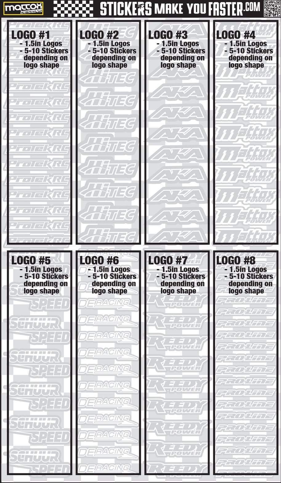 Custom rc sponsor decal sheets for your rc car. 