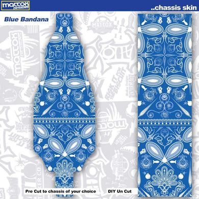 Blue Bandana chassis skin for your rc car. Stickers Make you faster AE chassis skin. 
