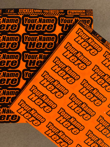 Fluorescent Name Sheets