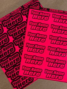 Fluorescent Name Sheets